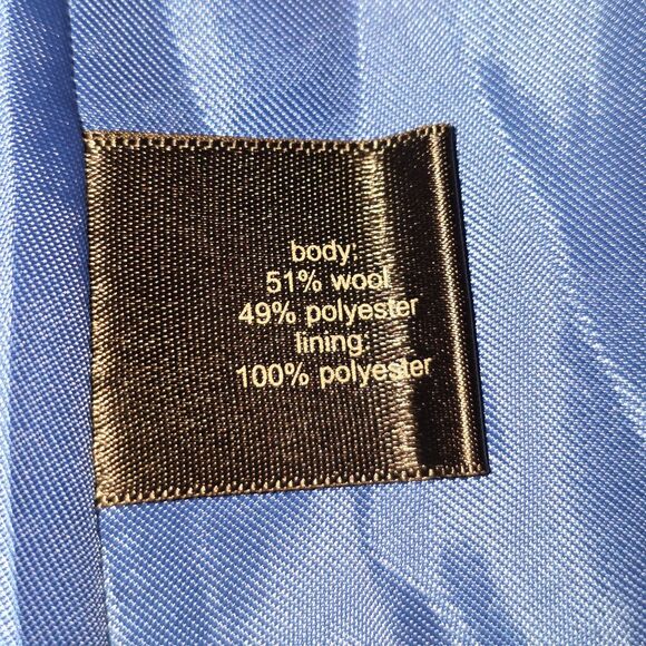 NWT The Limited Royal Blue Brushed Wool Blend Military Peacoat Jacket, S - Picture 9 of 12